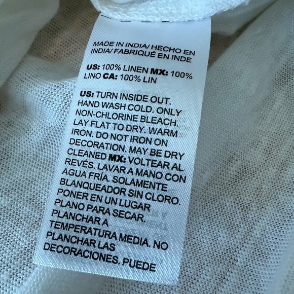 Chico’s 100% Linen Embellished V-Neck Tunic White Size XL - Picture 9 of 12